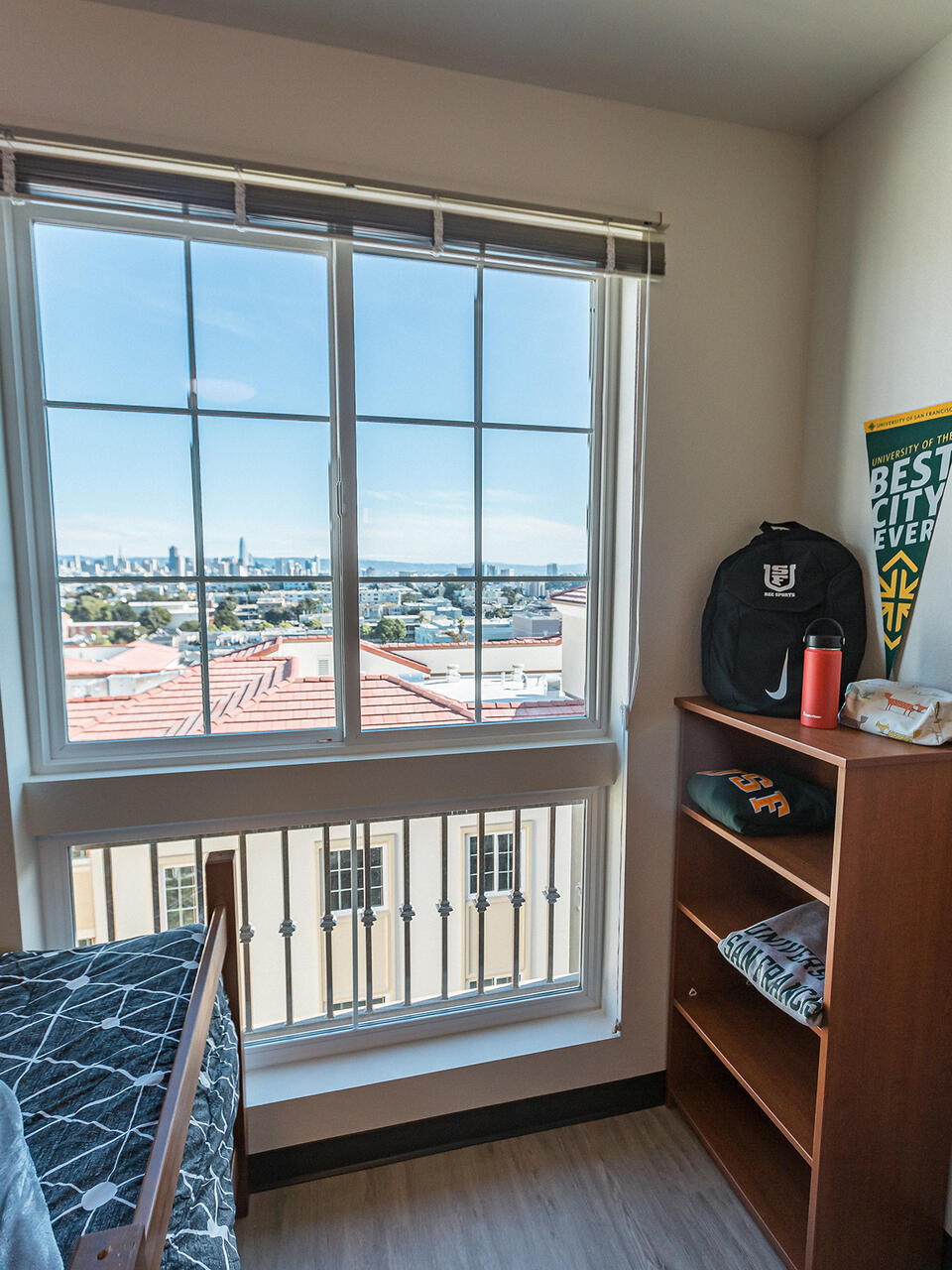 window view from residence hall