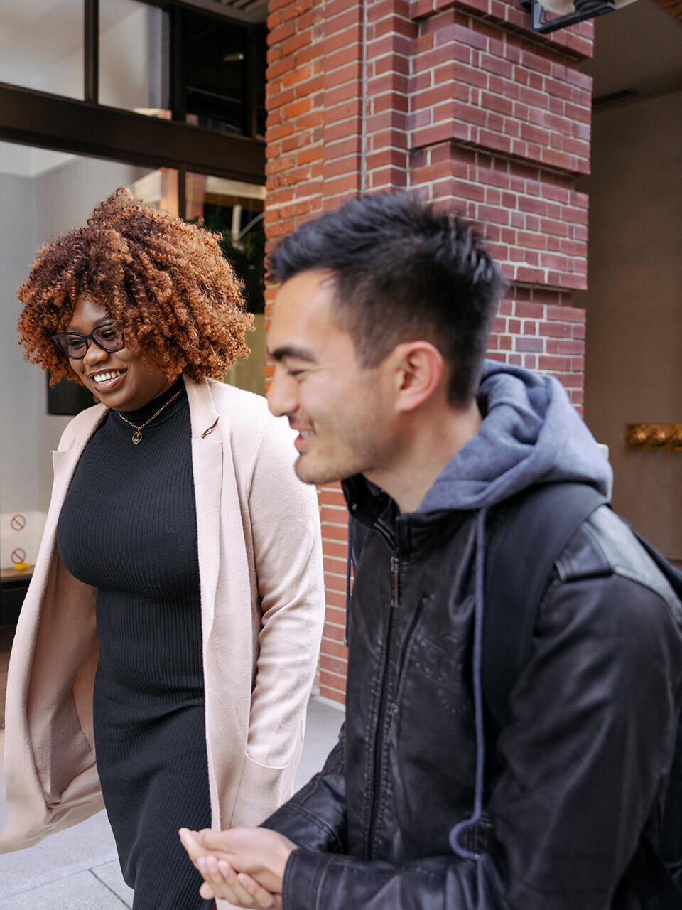 grad students walking together near downtown campus