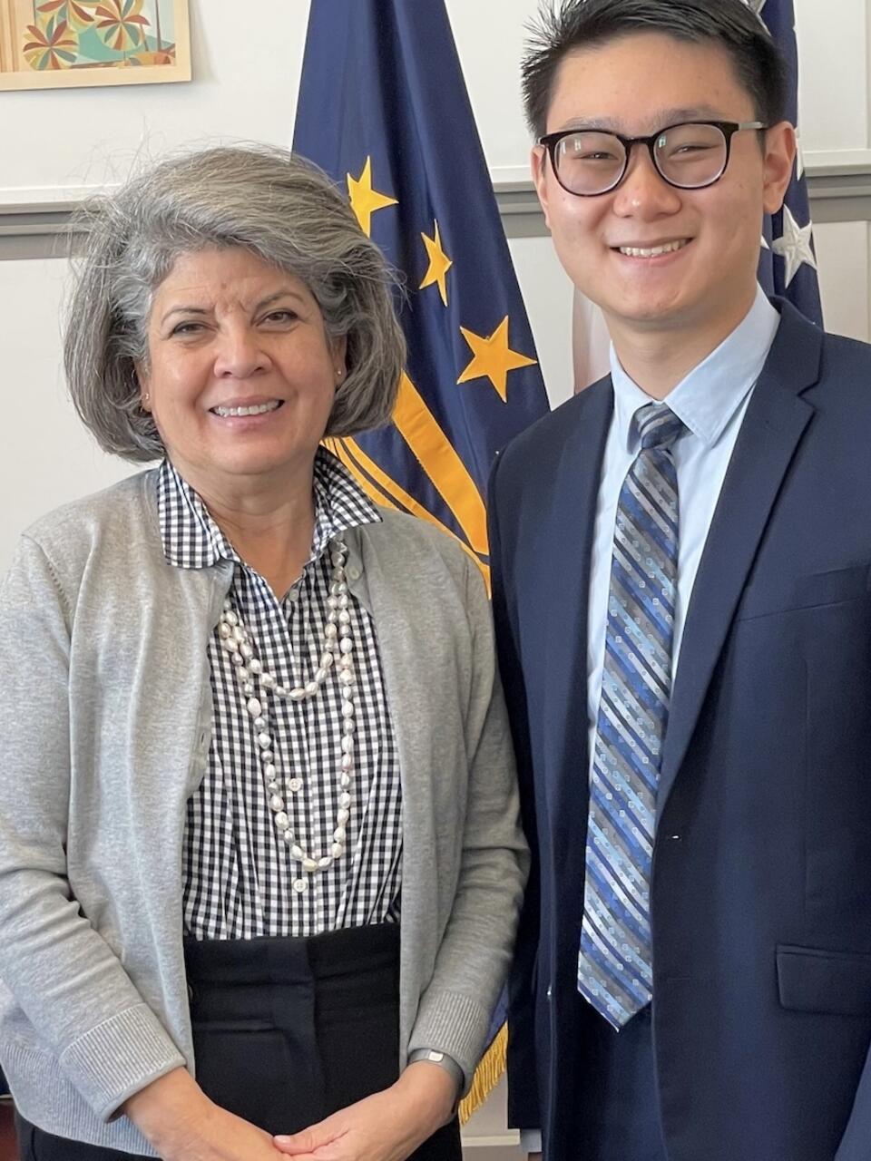 Patty Barron ’80 and Ethan Tan ’21